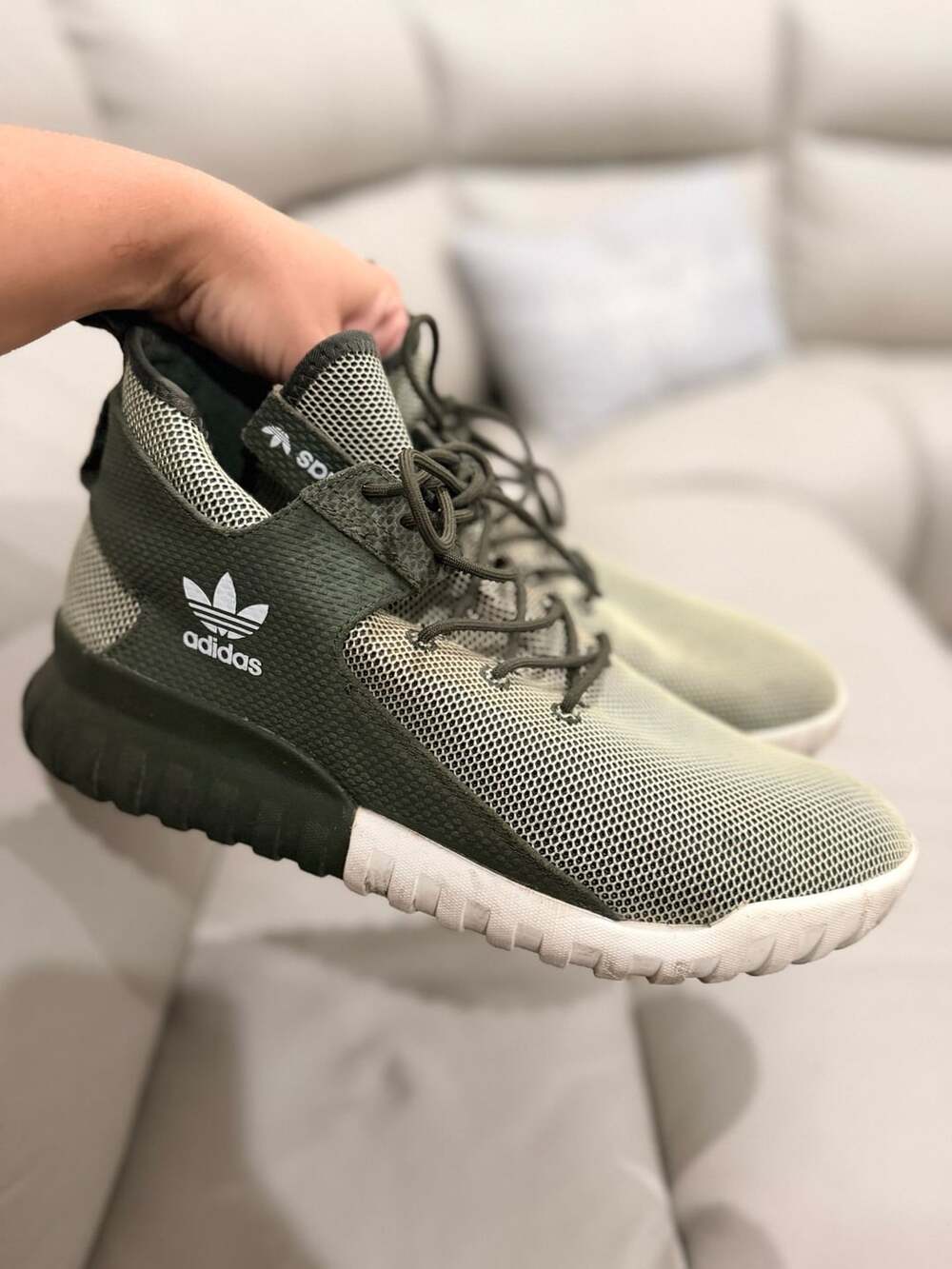 Adidas Tubular X Size 11 Night Cargo Green Sneakers